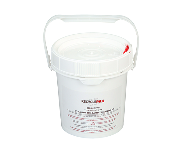 SUPPLY-093CH- 1/2 GAL DRY CELL BATTERY RECYCLING PAIL (EACH) - COMPATIBLE WITH SMALL WASTE CENTER